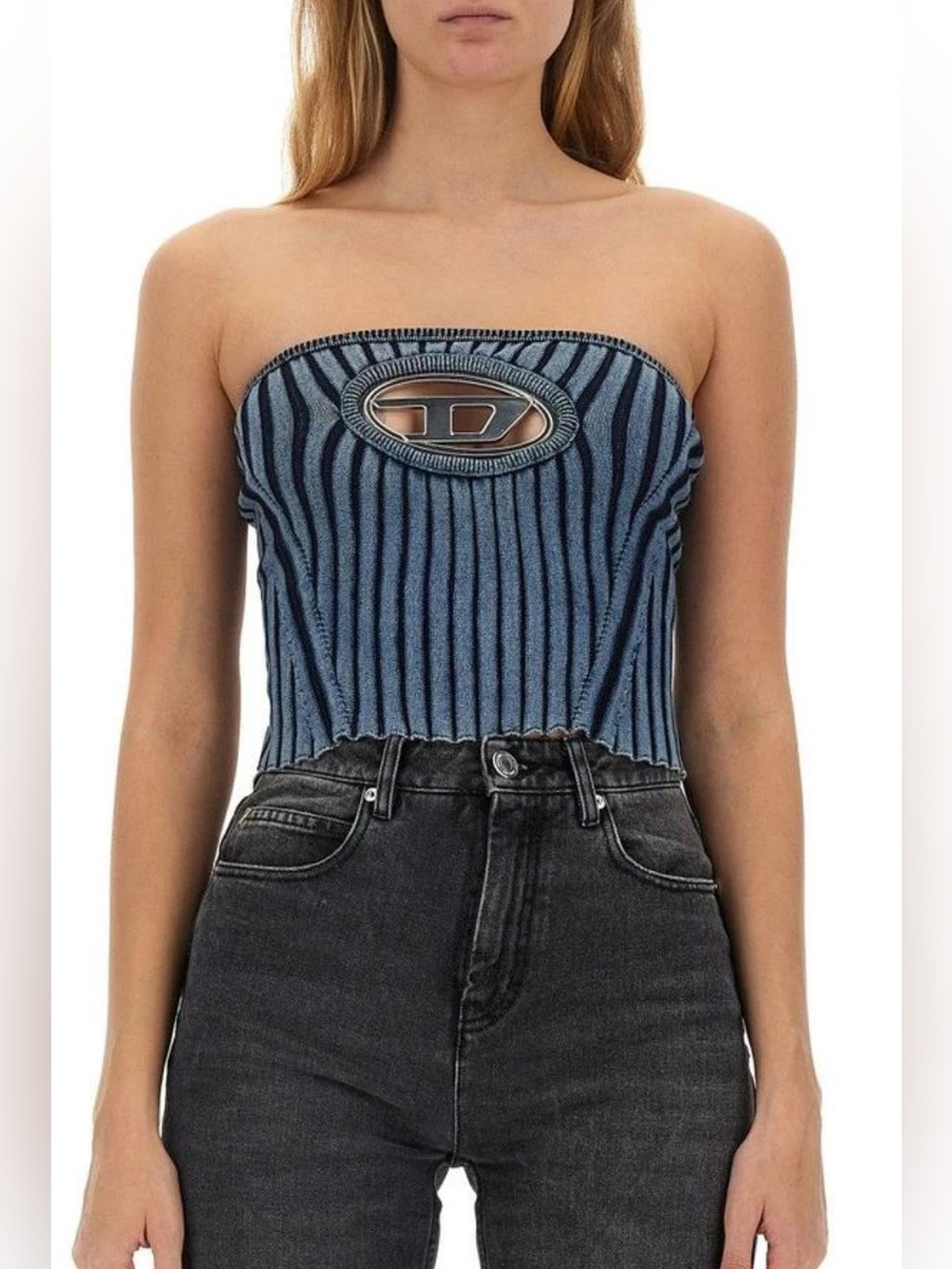 Diesel M-Clarksville strapless bandeau top Large